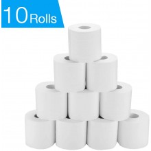 10 Rolls Toilet Paper, 4-Ply Embossed Toilet Paper Rolls,Soft Jumbo Rolls Commercial,Individually Wrapped Standard Rolls