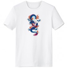 china chinese dragon cloud fire traditional culture art illustration pattern crew-neck white t-shirt sp and summer tagless comfort cotton sports t-shirts