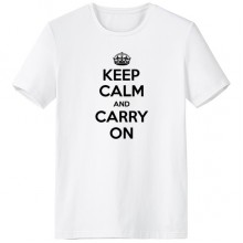 quote keep calm and carry on black british royal crown war peace poster illustration pattern crew-neck white t-shirt sp and summer tagless comfort cotton sports t-shirts