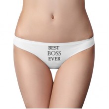 best boss ever quotes design brief women g-st underwear t-back breathable cool soft panty