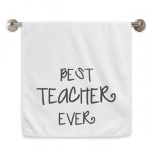 Best Teacher Ever Words Quotes Hand Towel Bath Facecloth Soft Cotton Washcloth
