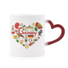 germany love heart landscap national flag heat sensitive mug red color changing stware cup