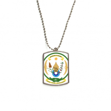 Rwanda Africa National Emblem Stainless Steel Chain Dog Tag Pendant Pet Necklace