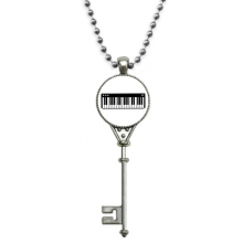 Electric Piano  Music Vitality Sounds Pendant Vintage Necklace Silver Key Jewelry