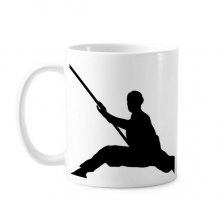 Shaolin Stick Chinese Monk Soldier Culture Mug Pottery Cerac Coffee Porcelain Cup Tableware