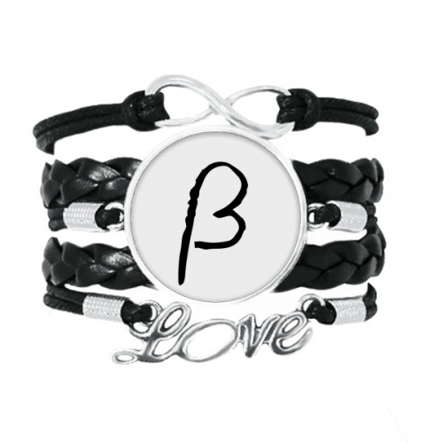 greek alphabet  beta black  bracelet love accessory twisted leather knitting  wristband 